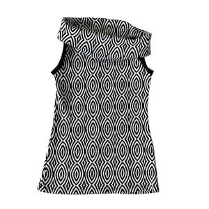 🇨🇦 Ruelle Tunic Top Sleeveless Geometric Abstract Print Cowl Neck Layering Med